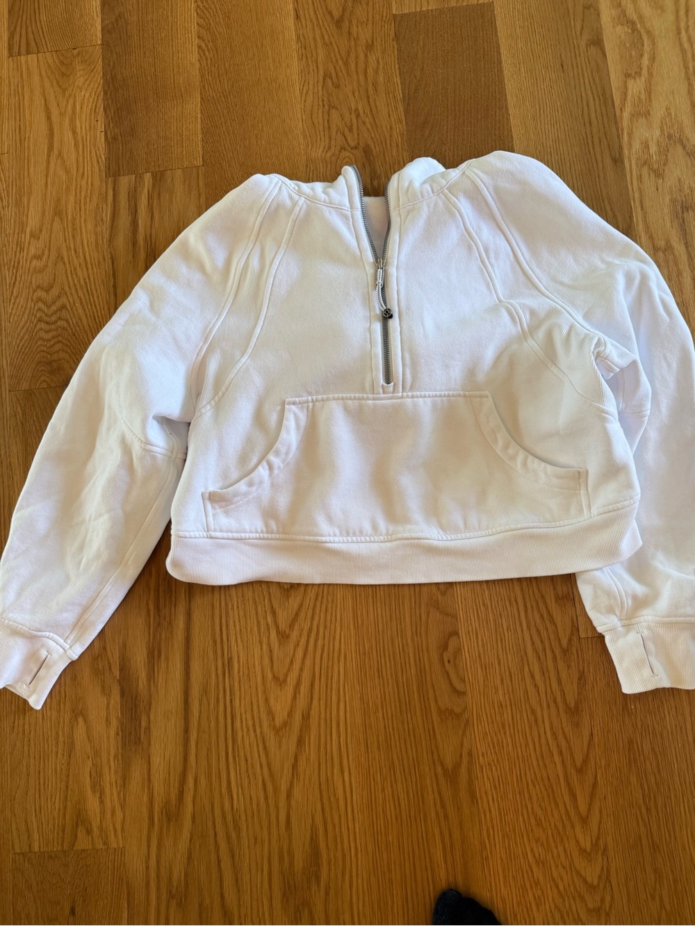 Lululemon scuba 1/2 zip white hoodie
